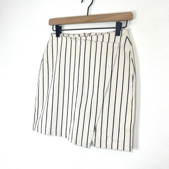 Madewell Stripe Wrap Mini Skirt Size 2 - Picture 5 of 12